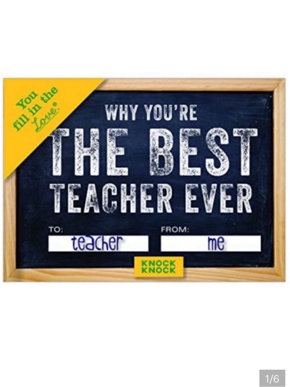 Knock Knock Chalkboard Teacher Coach Appreciation Book Personalized Lot of 2